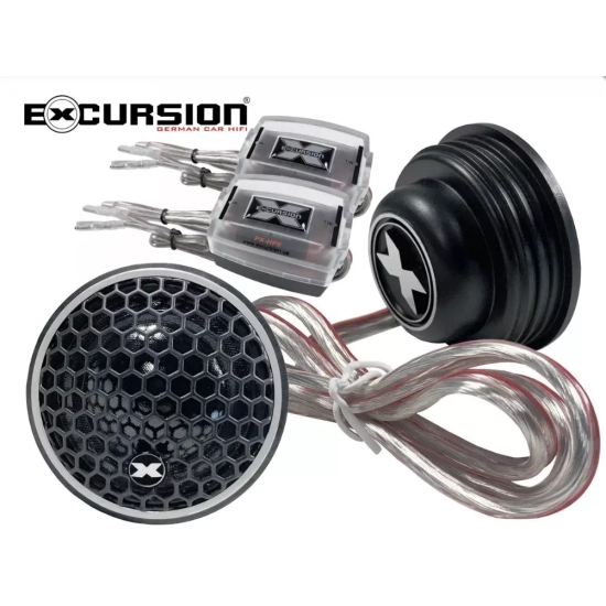 Excursion PX-6.3C  3-drożny zestaw głośnikowy SQ: 2 tweetery 26mm, 2 midrange 80mm, 2 woofery 165mm, 4 zwrotnice - 2ohm, 120/300W, 88dB, 100-30000Hz,